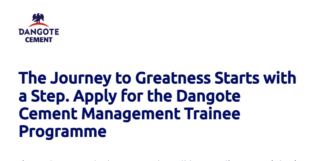Dangote Cement Management Trainee Program 2025