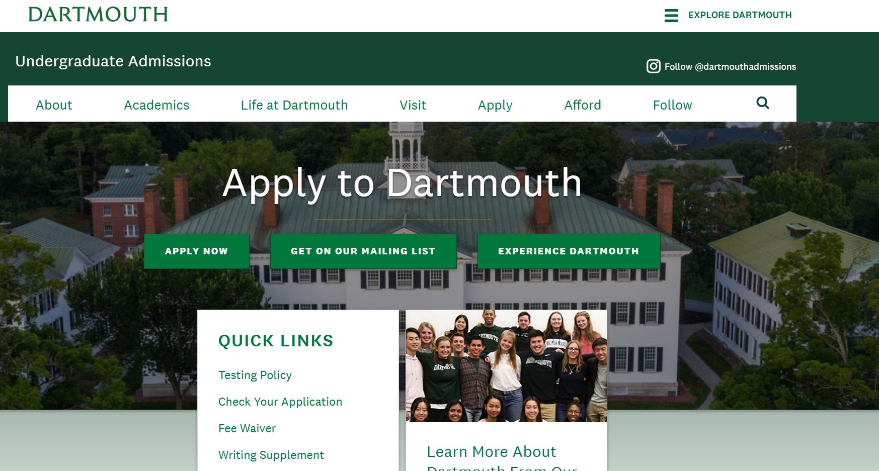 Dartmouth College King Scholars Program 2026