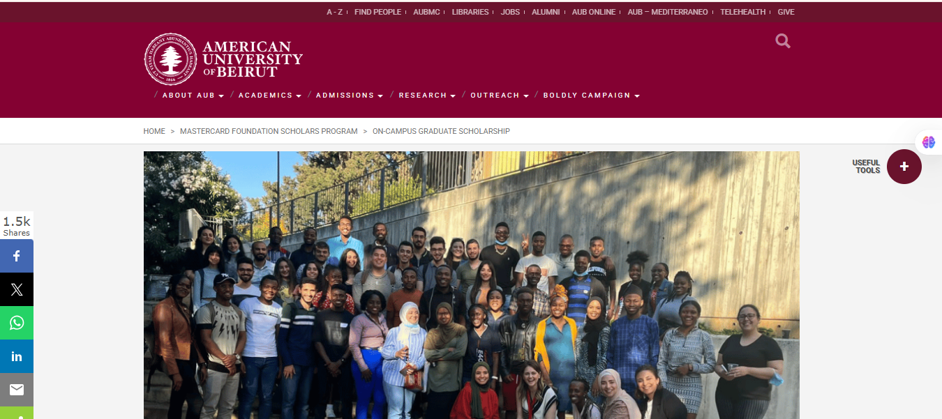 American University of Beirut (AUB) Mastercard Foundation Scholars Program