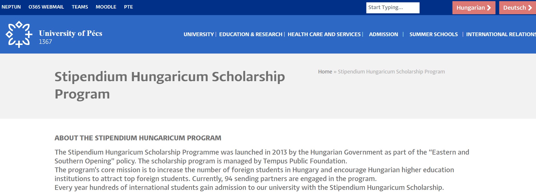 2026 Stipendium Hungaricum Scholarships
