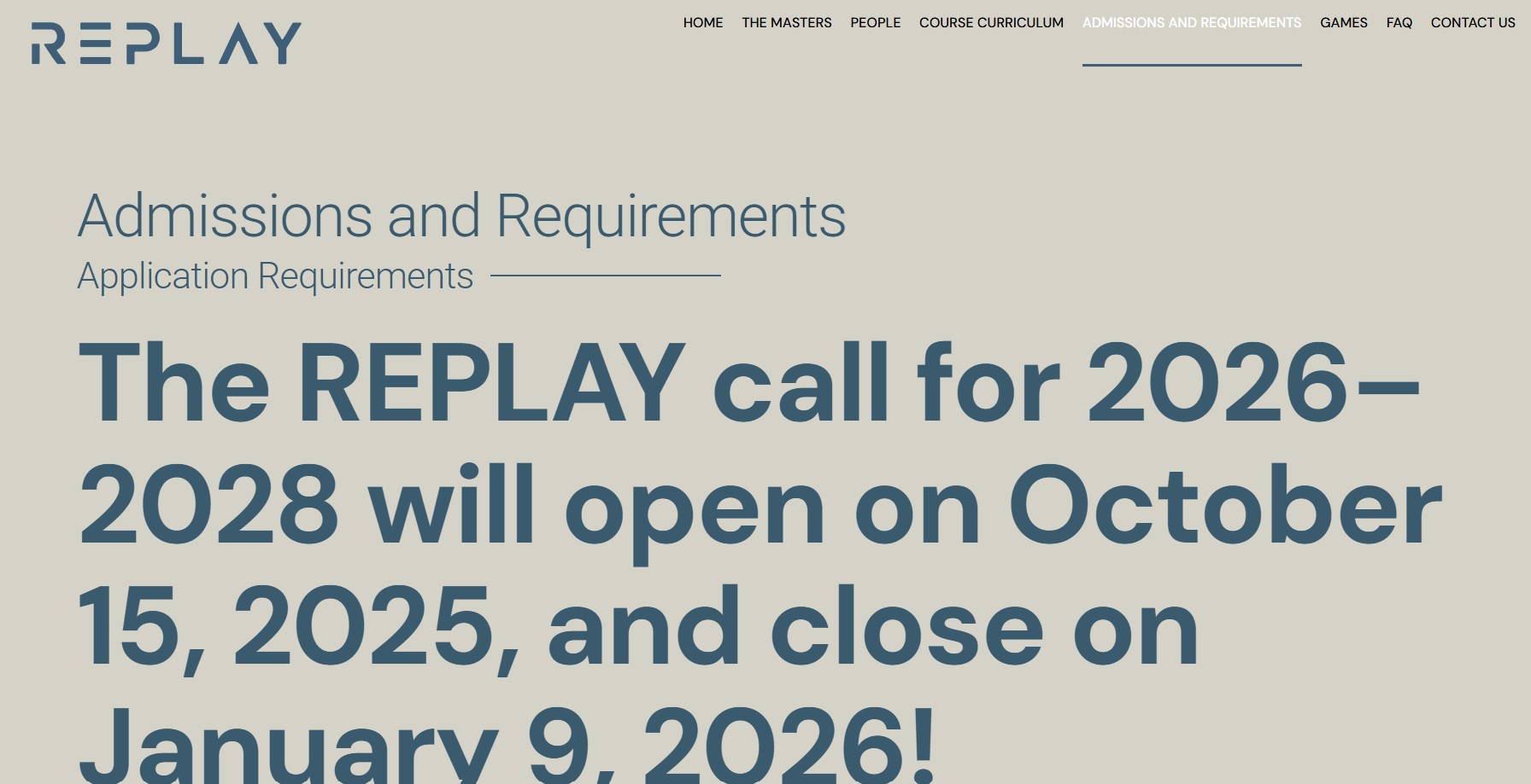 Erasmus Mundus REPLAY Scholarships 2026 