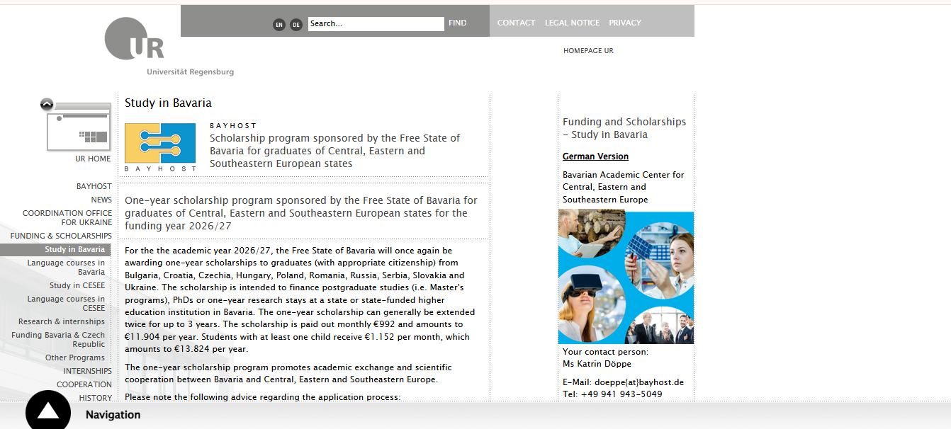State of Bavaria Scholarship 