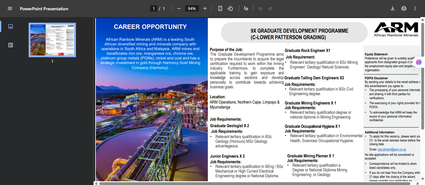 (ARM) Graduate Development Program