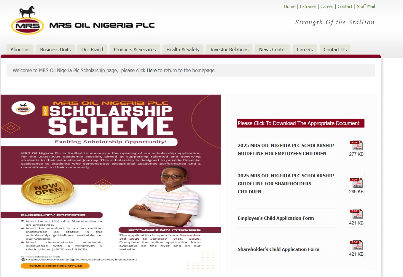 MRS Oil Nigeria Scholarship for Undergraduates 2026 | Fully Funded MRS Oil Nigeria Scholarship for Undergraduates 2026