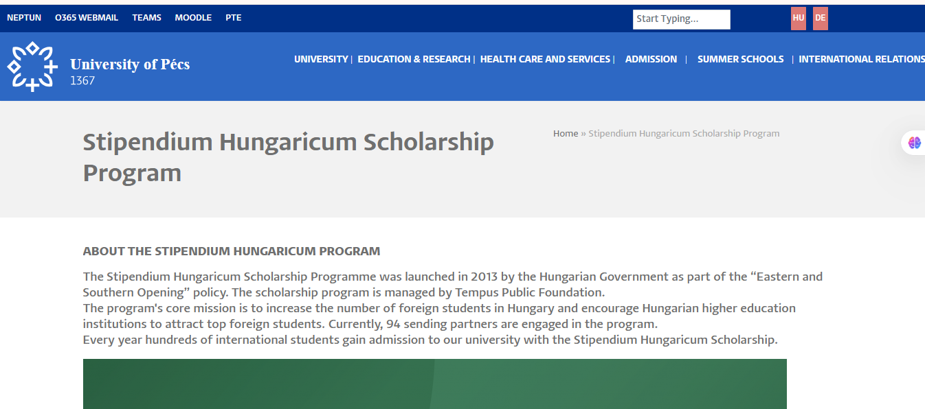 University of Pecs Scholarships 
