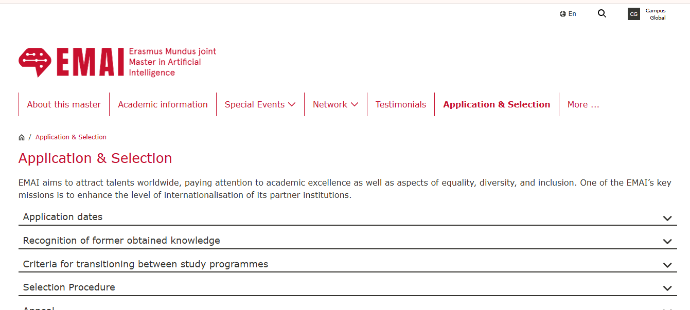 Erasmus Mundus EMAI Scholarship