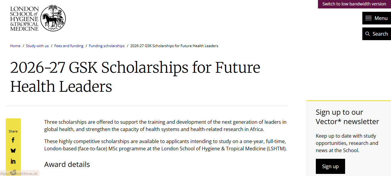 GSK Scholarships for Future Health Leaders