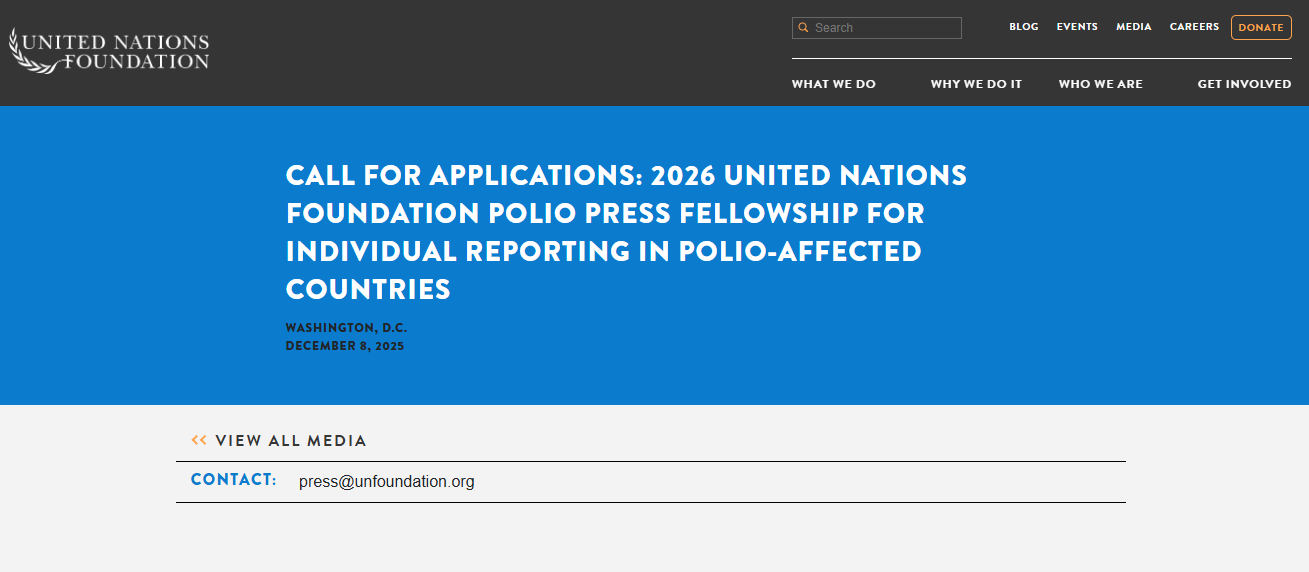 United Nations Foundation Polio Press Fellowship