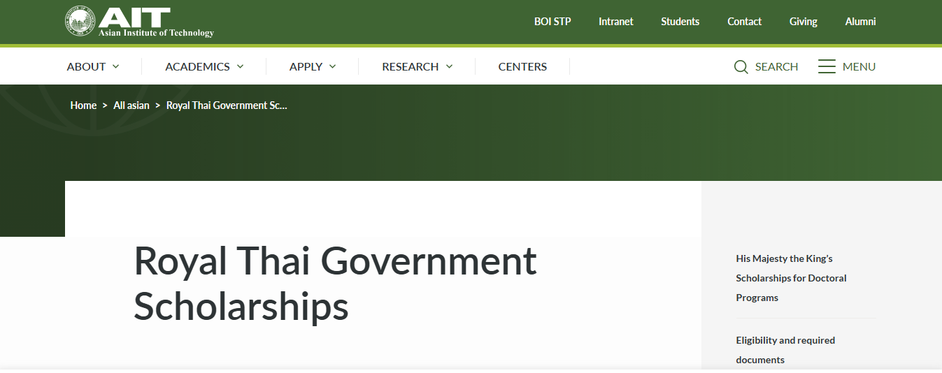 Royal Thai Government Scholarships 2026 (Fully Funded) in Thailand Royal Thai Government Scholarships