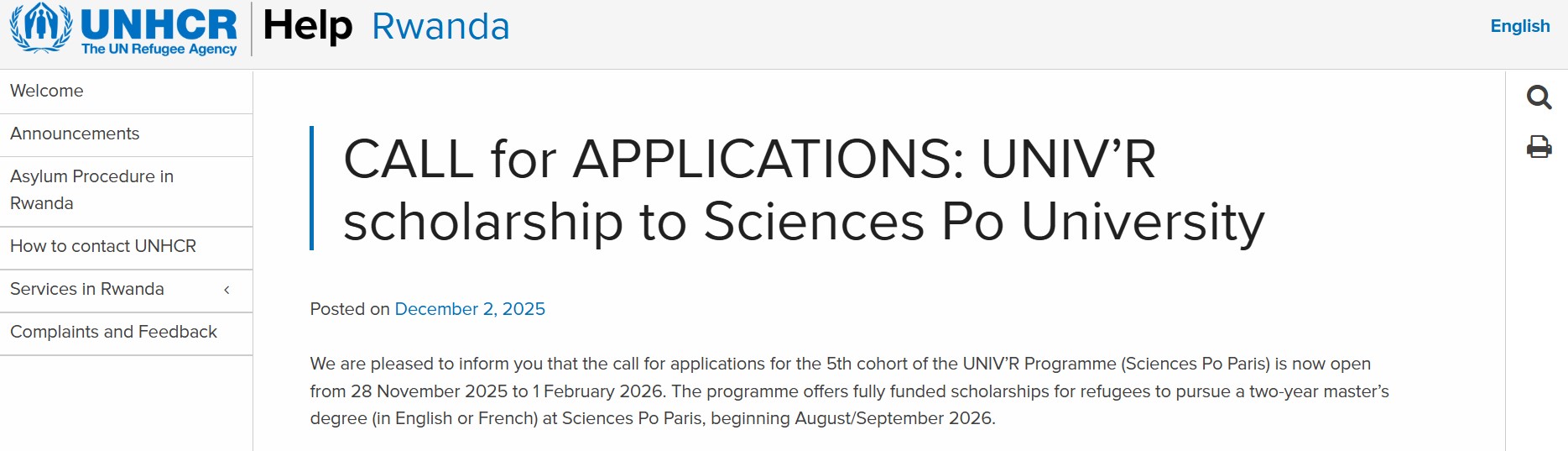 UNIV’R Scholarship Program 2026