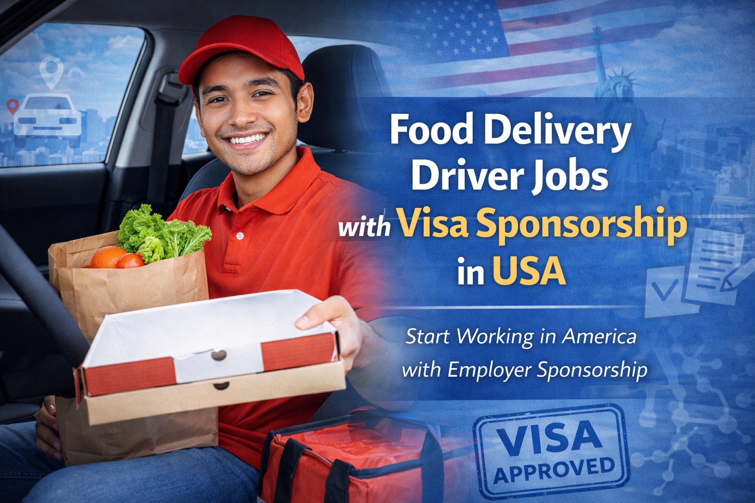Food Delivery Driver Jobs with Visa Sponsorship in USA