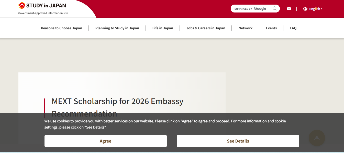 Japanese Government MEXT Scholarships 