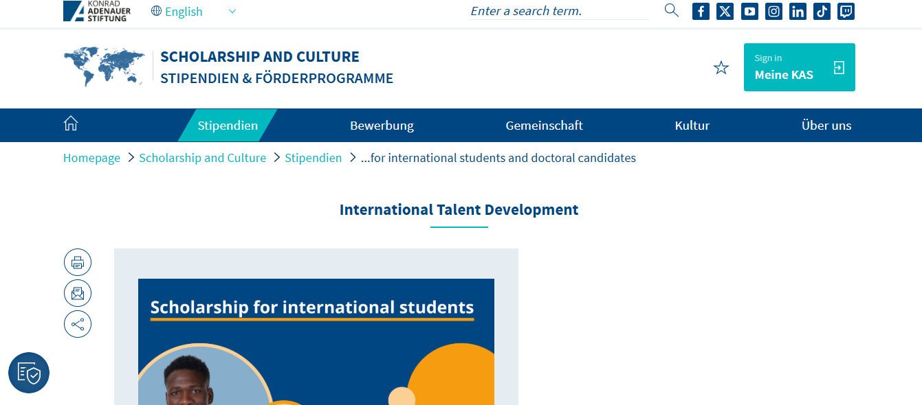 KAS Scholarship 2026