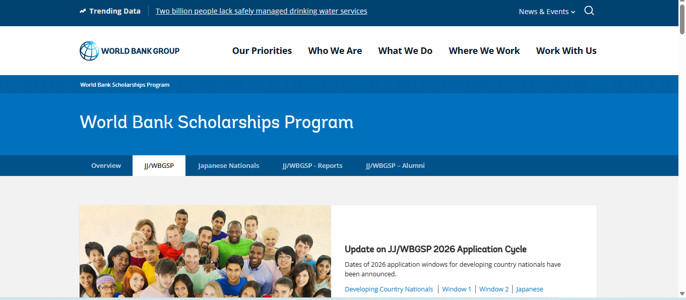 Joint Japan World Bank Graduate Scholarship