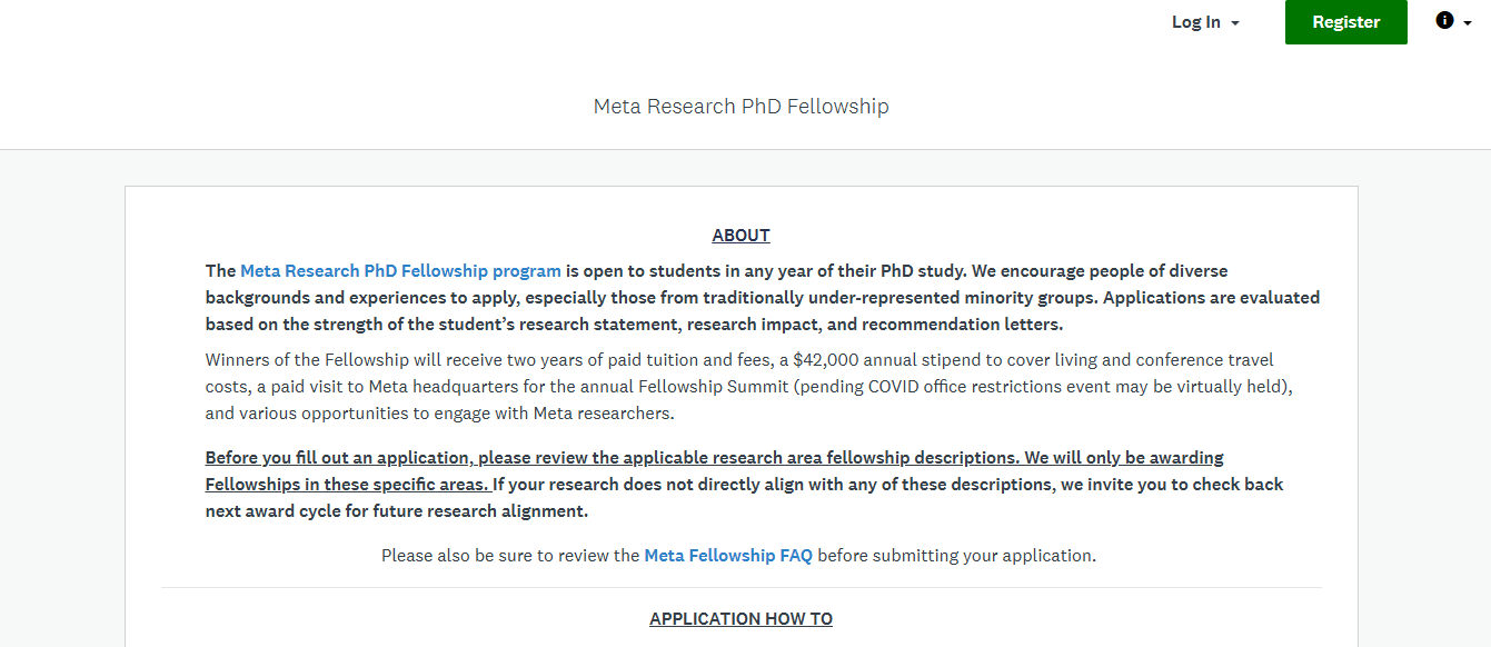 Meta PhD Fellowship 2026