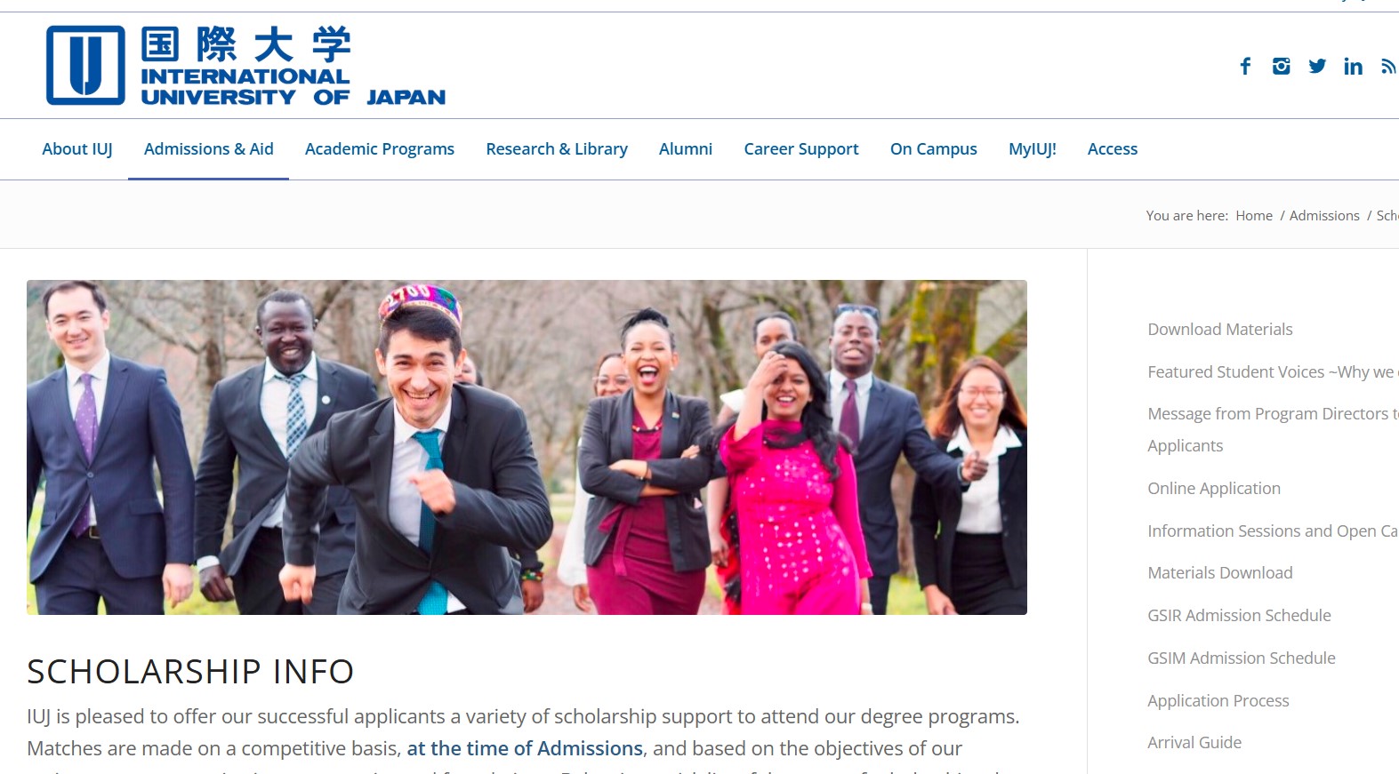 International University of Japan (IUJ) Scholarship 2026