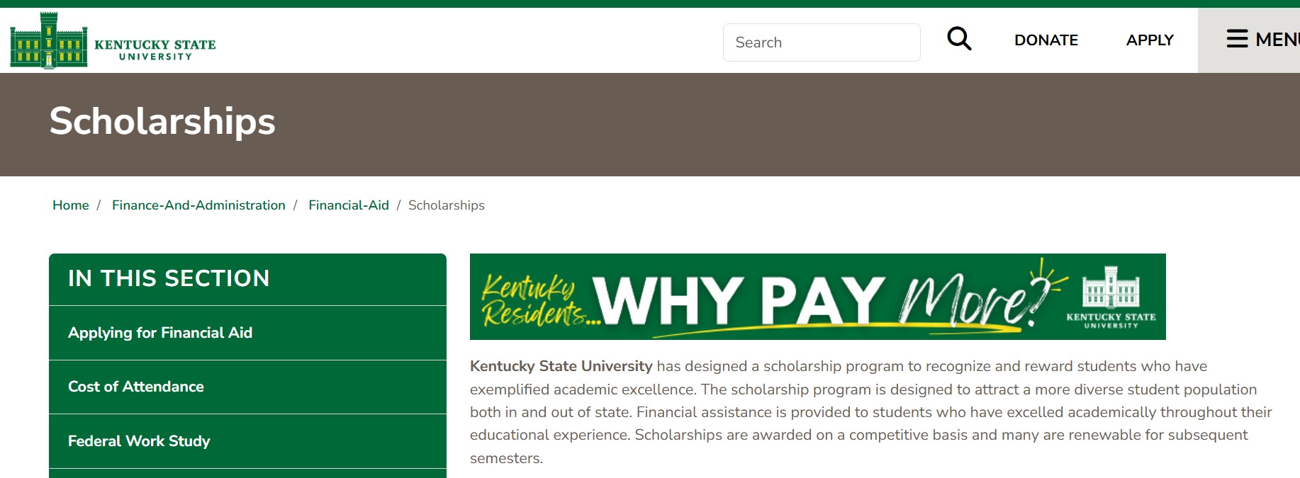 Kentucky State University Scholarships 2026