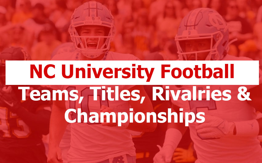 North Carolina university football stadium packed on game day with marching band and fans in school colors.