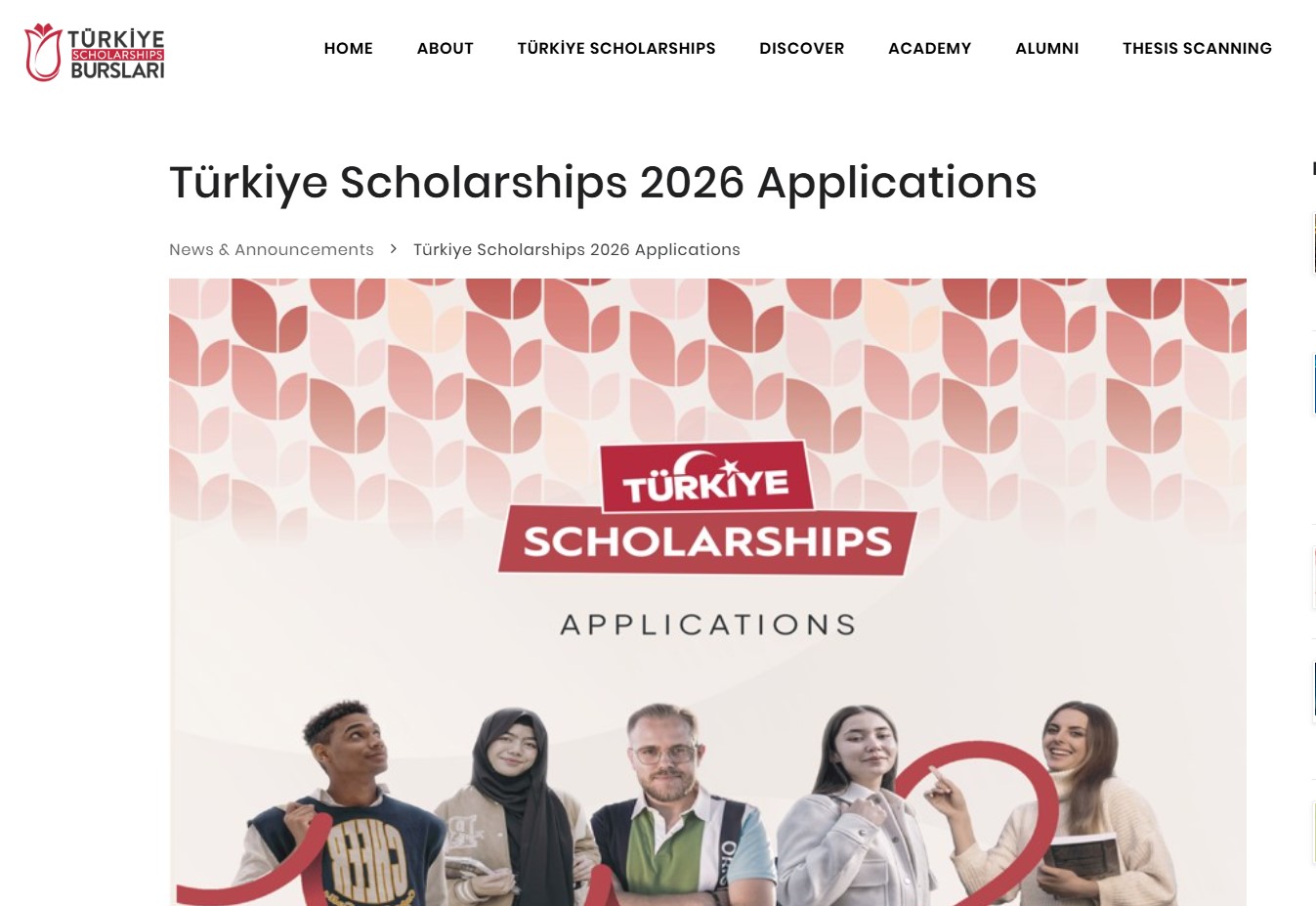 Türkiye Scholarships 2026