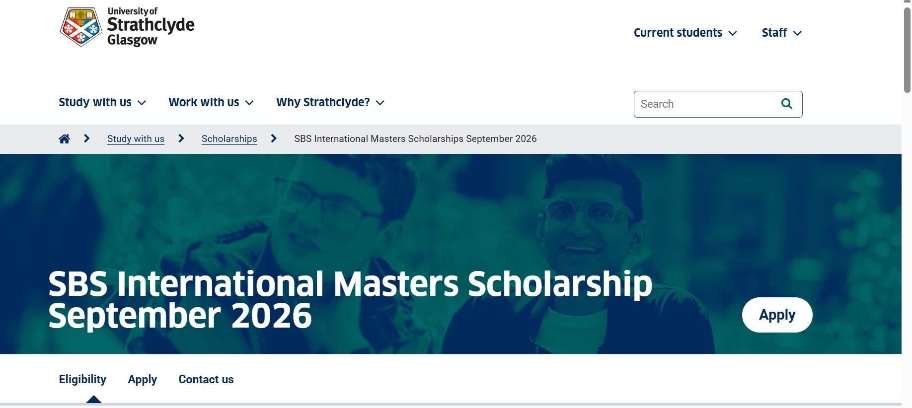 SBS International Masters Scholarship 2026