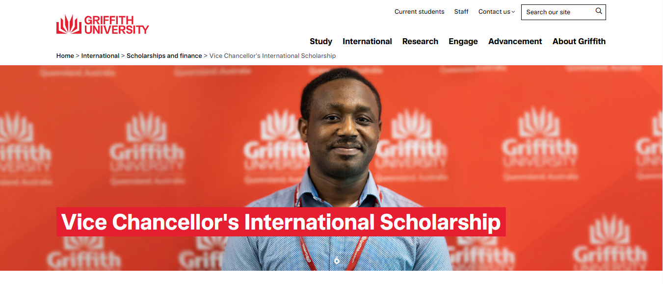 Griffith University Vice Chancellor’s International Scholarship 2026-2027 in Australia Griffith University Vice Chancellor’s International Scholarship