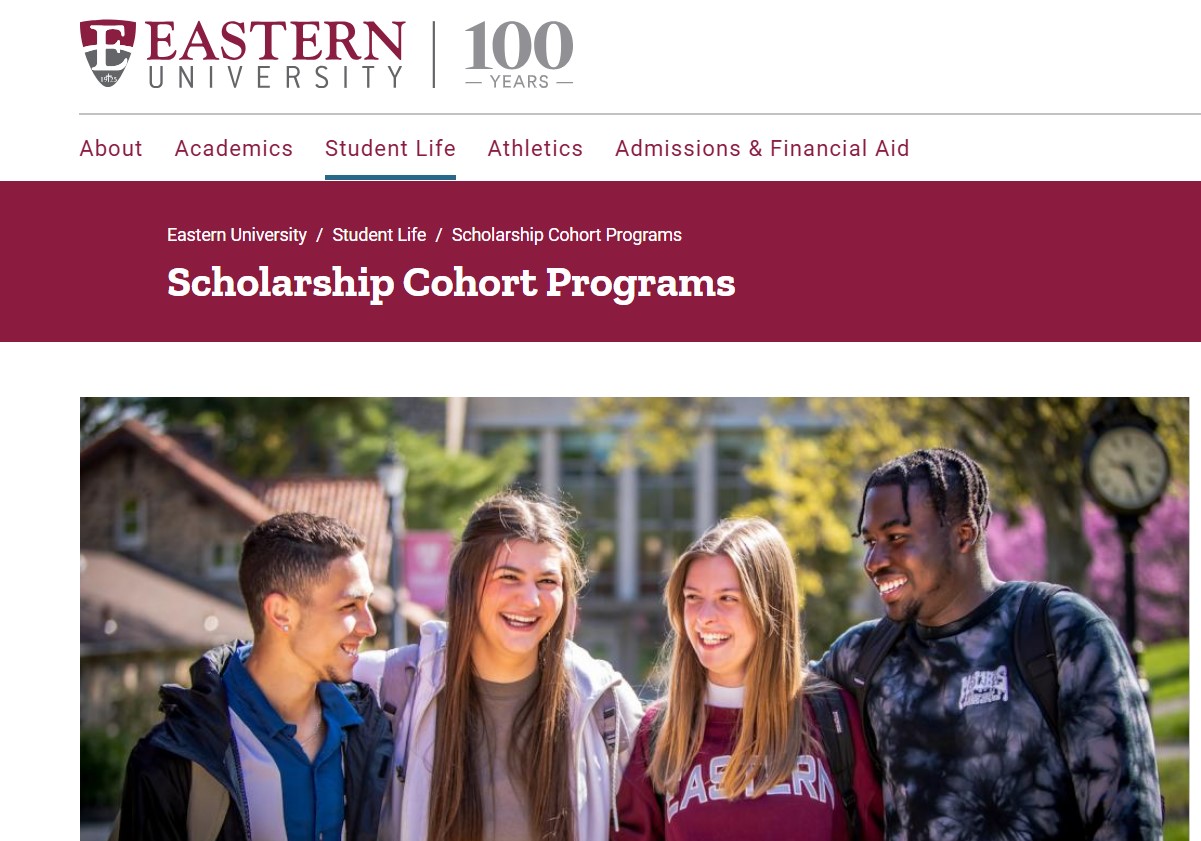 Eastern University Scholarship Cohort Programs 2026