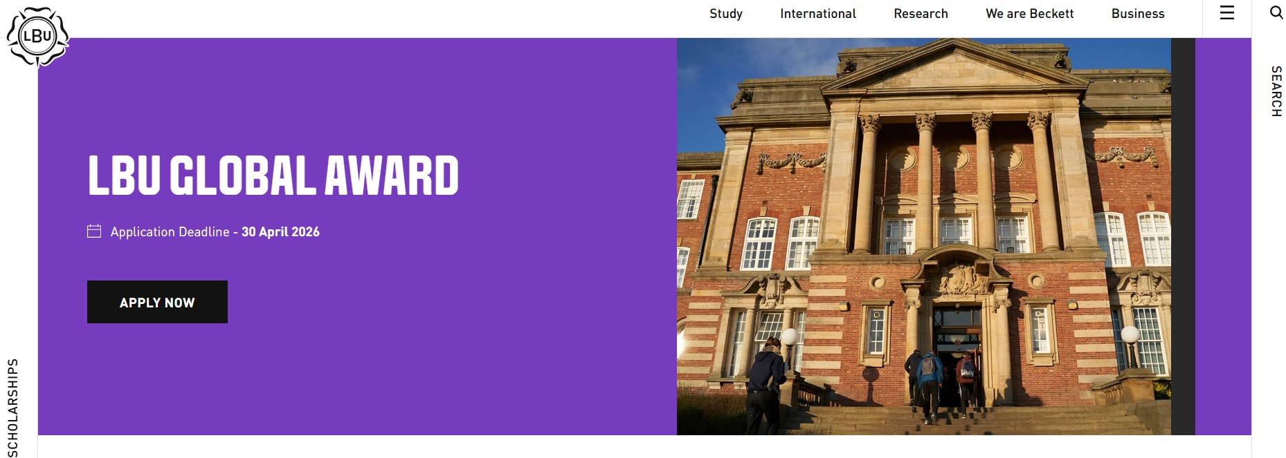 LBU Global Award 2026 at Leeds Beckett University (