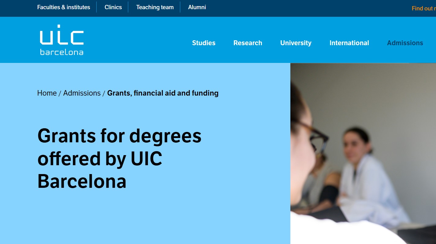 Maria Pou-Lunet Foundation Grant 2026 at UIC Barcelona