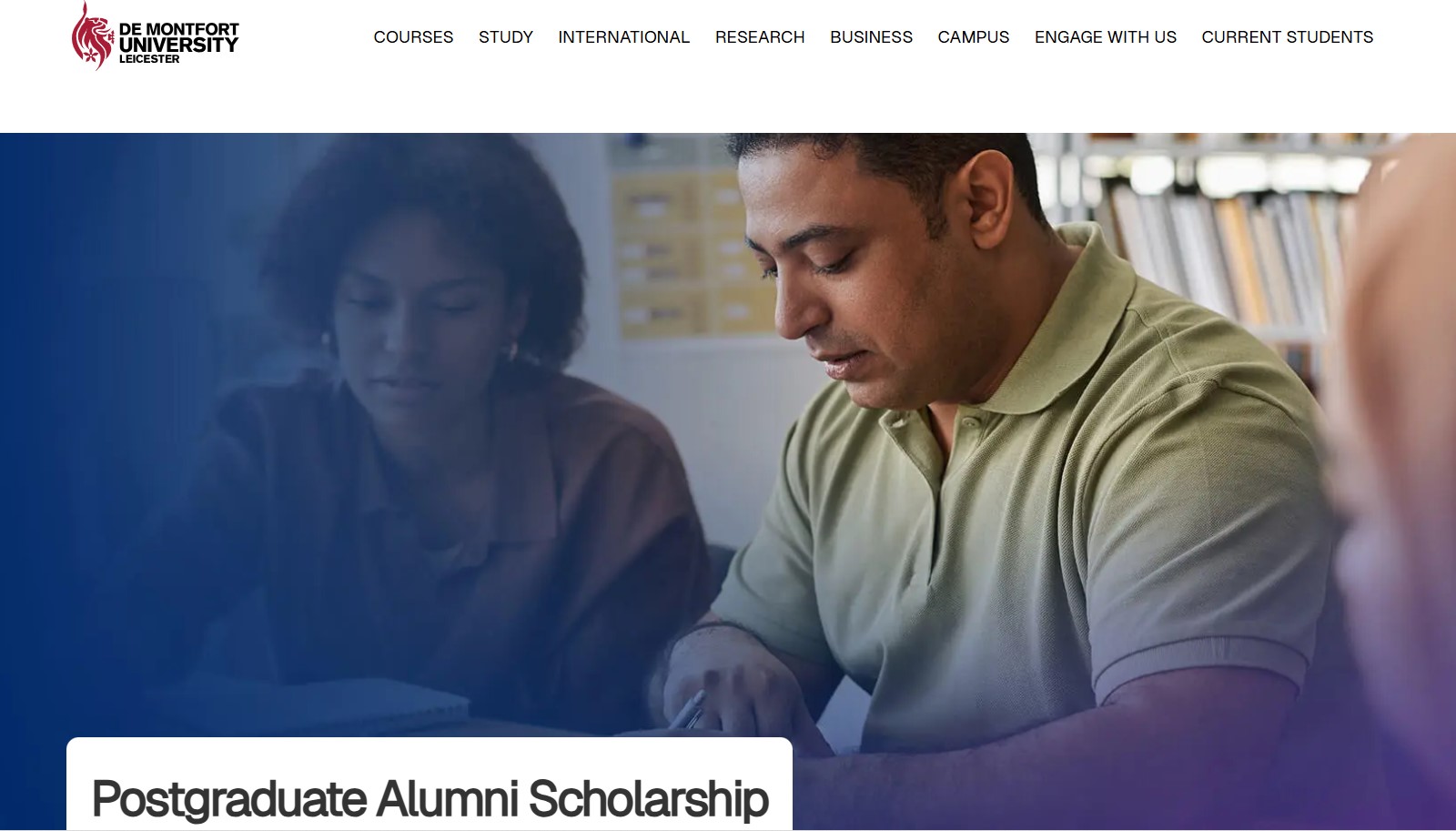 Postgraduate Alumni Scholarship at De Montfort University (DMU) 2026