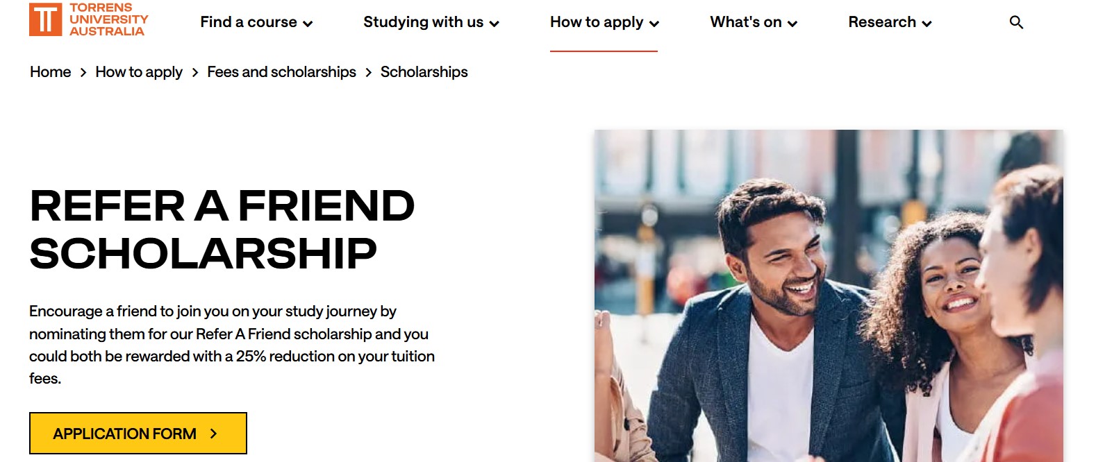 Refer A Friend Scholarship 2026 at Torrens University Australia
