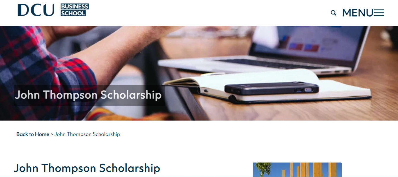 John Thompson Scholarship 2026 in Ireland John Thompson Scholarship