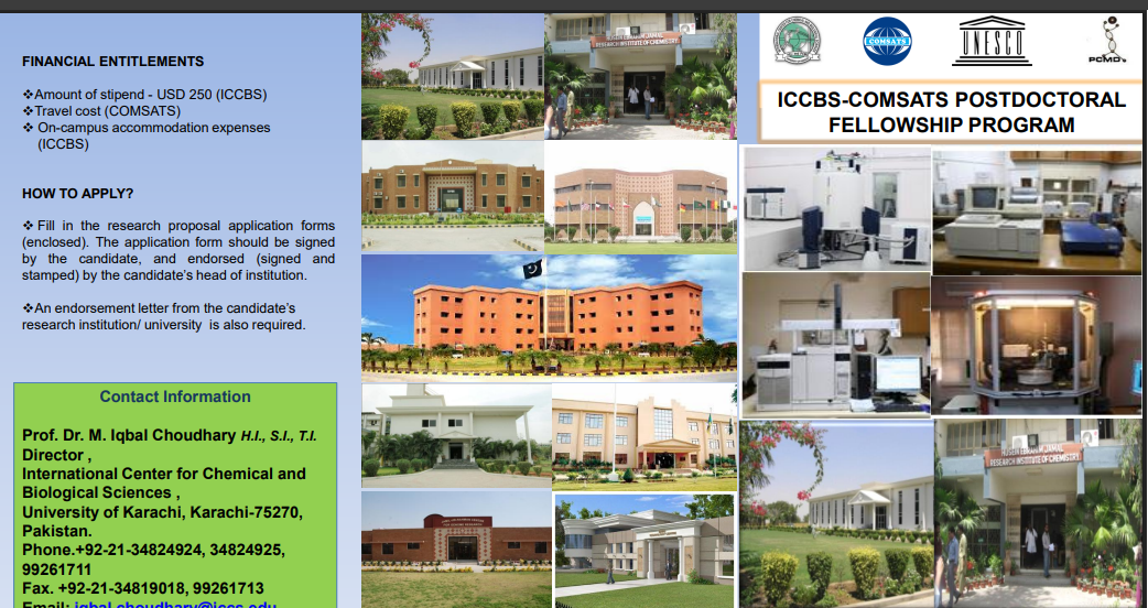 ICCBS-COMSATS Postdoctoral Fellowship