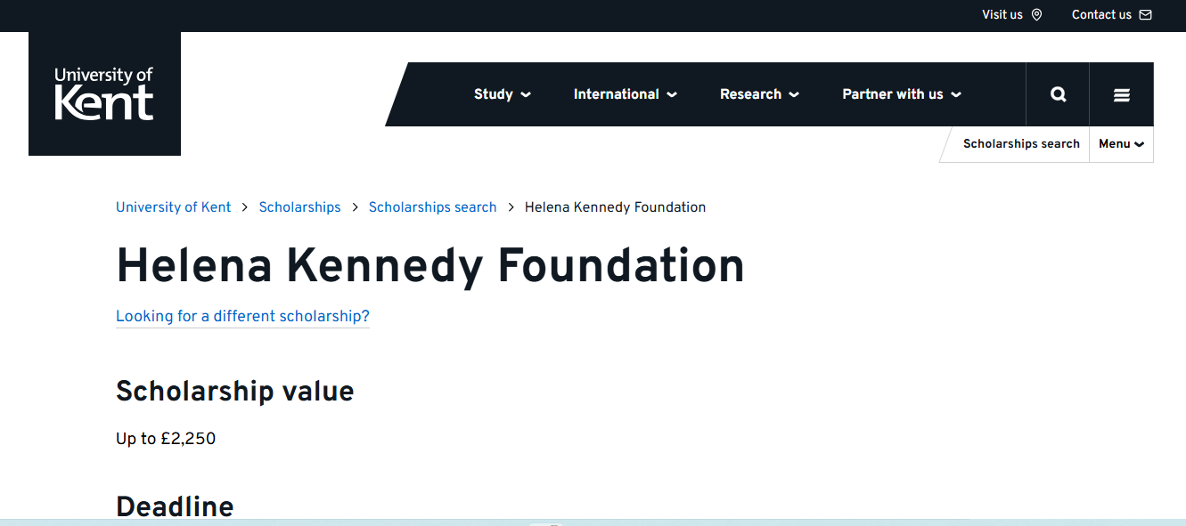 Helena Kennedy Foundation Scholarship