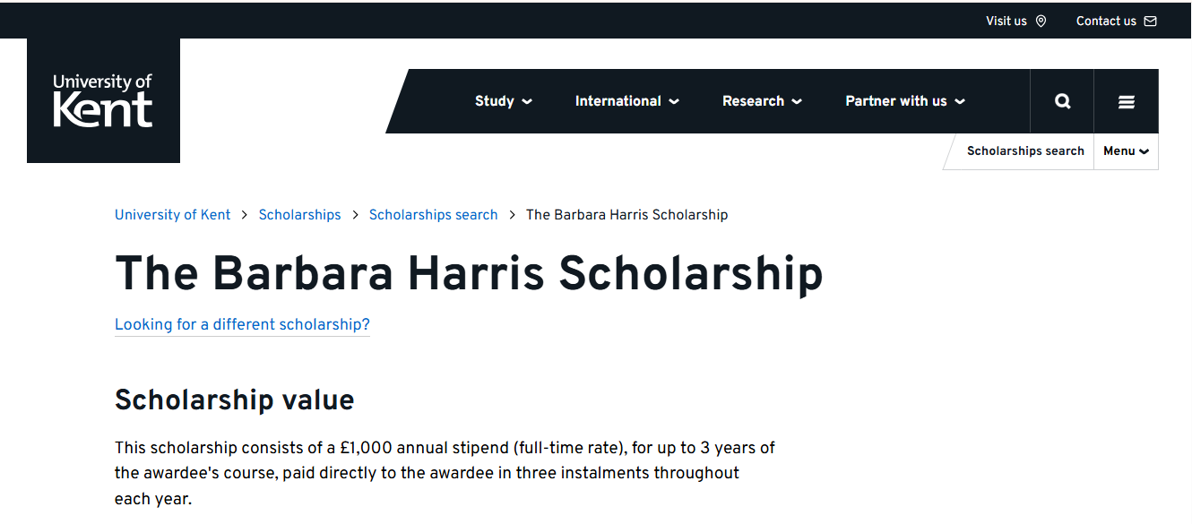 Barbara Harris Scholarship