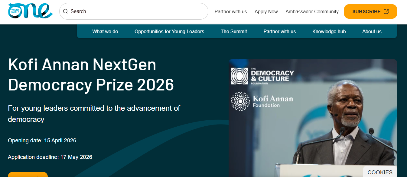 Kofi Annan NextGen Democracy Prize 2026