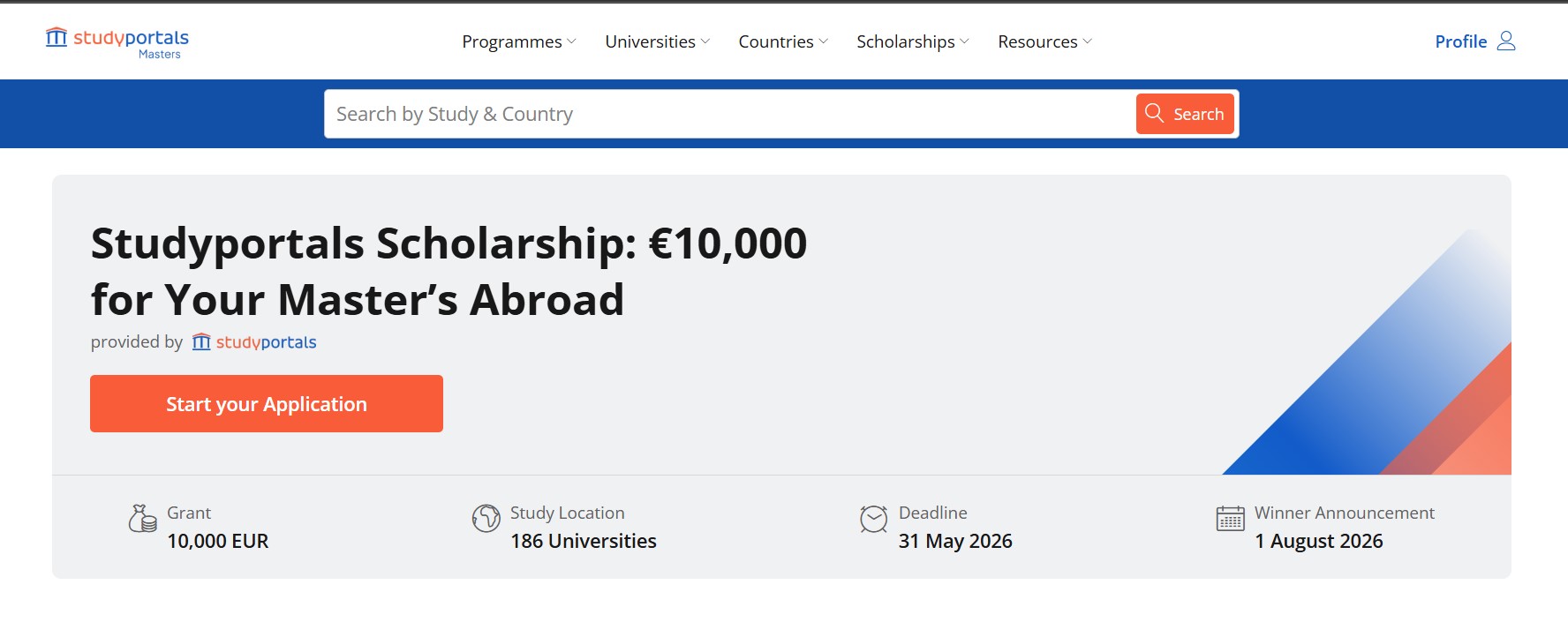 Studyportals Scholarship 2026