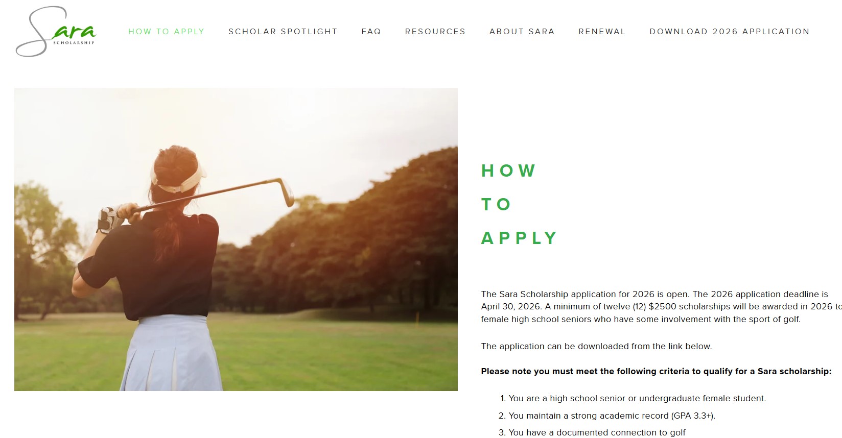 The Sara Scholarship 2026