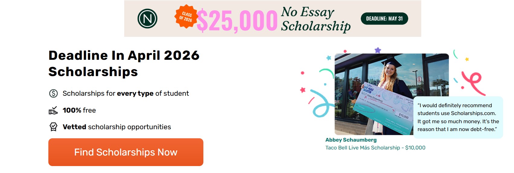 Top 14 Scholarships with April Deadlines 2026