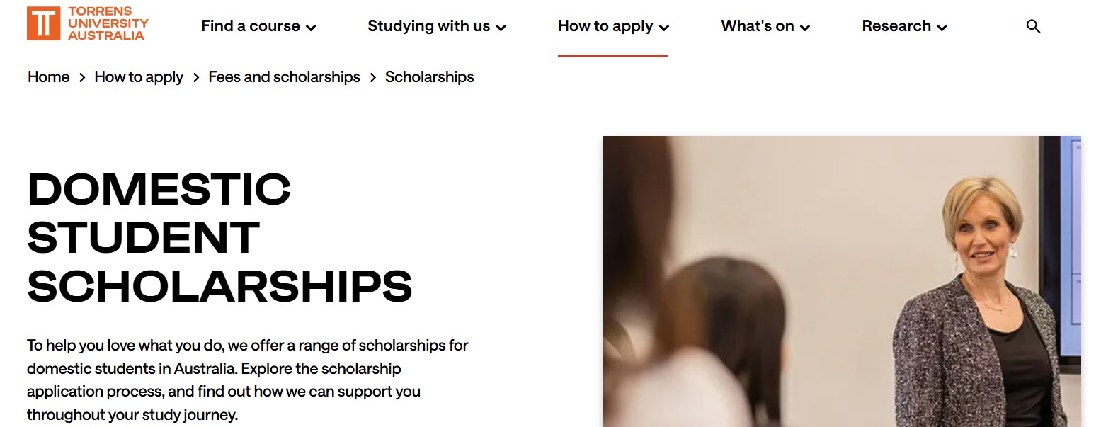 Torrens University Domestic Student Scholarships 2026