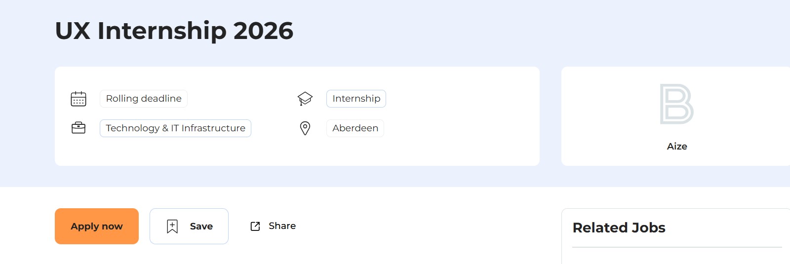 UX Internship 2026 at Aize
