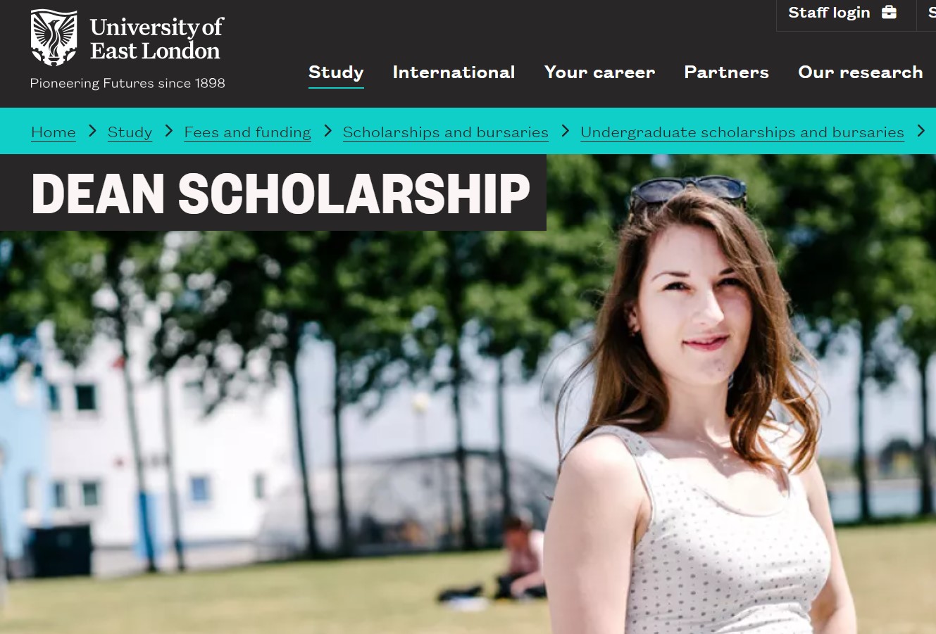 Dean Scholarship at University of East London (UEL) 2026
