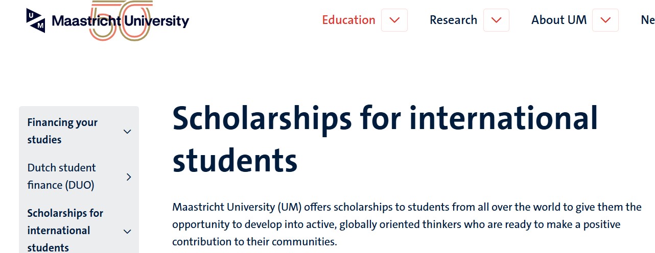 Maastricht University Scholarships for International Students 2027