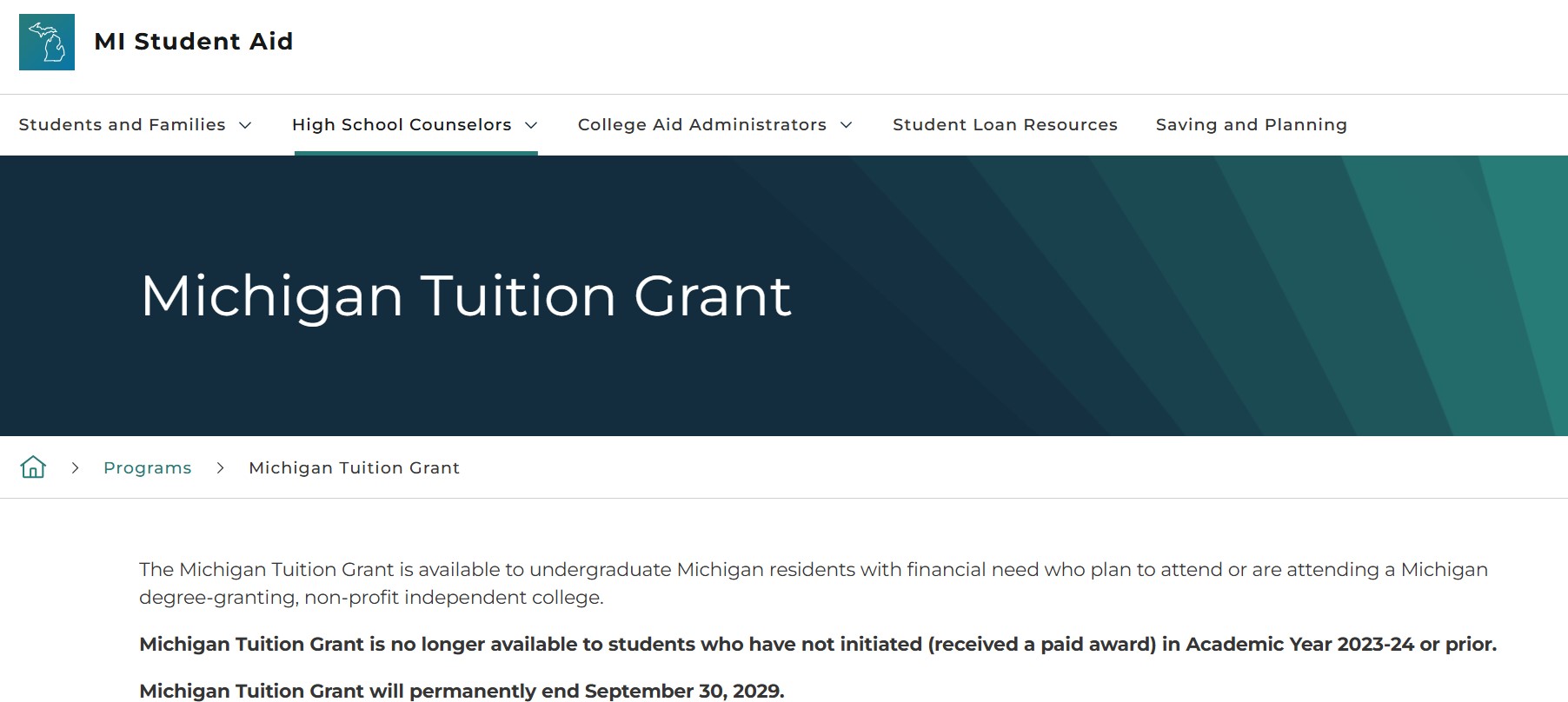 Michigan Tuition Grant 2026