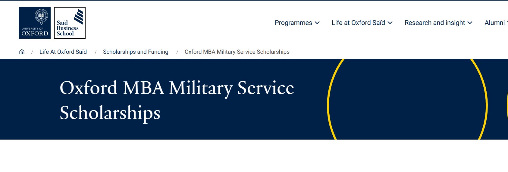 Oxford MBA Military Service Scholarships 2026–2027 | £30,000 Funding for Military Professionals Oxford MBA Military Service Scholarships 2026