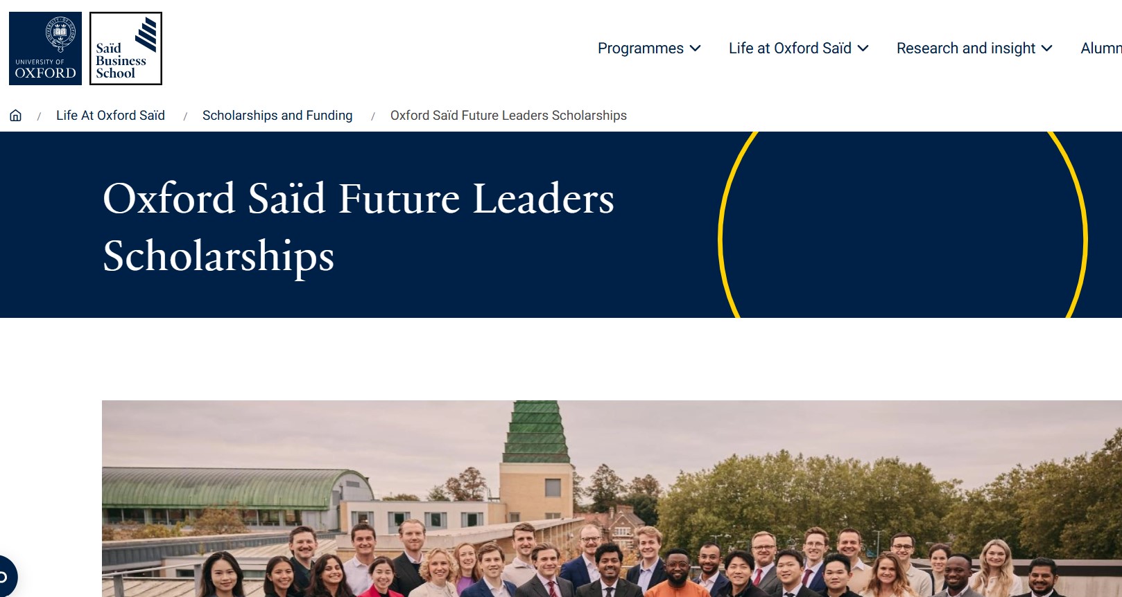 Oxford Saïd Future Leaders Scholarships 2026
