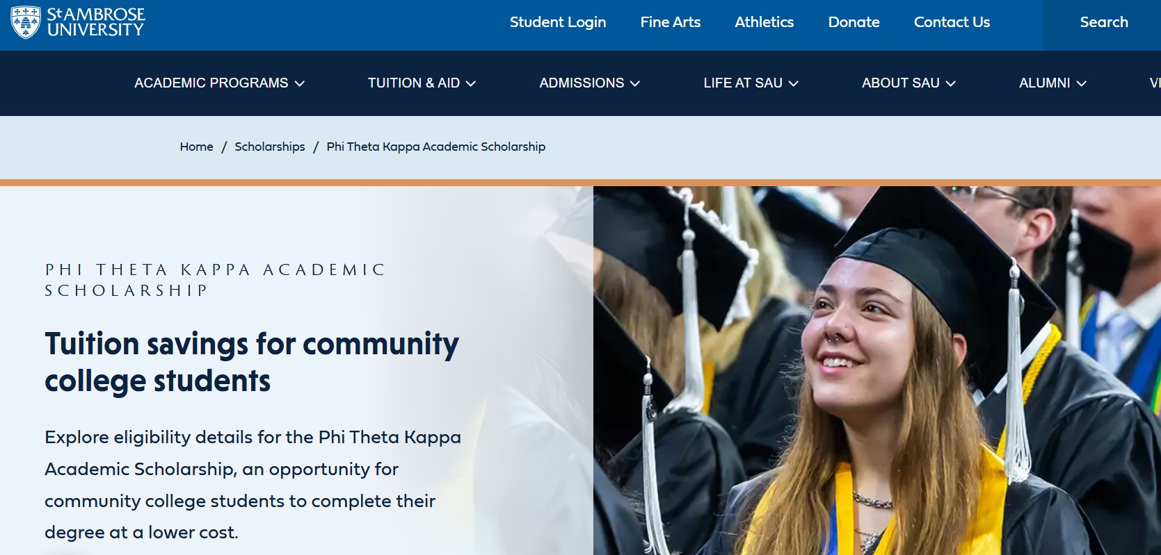 Phi Theta Kappa Academic Scholarship 2026 at St. Ambrose University