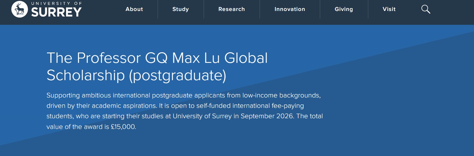 Professor GQ Max Lu Global Scholarship 2026