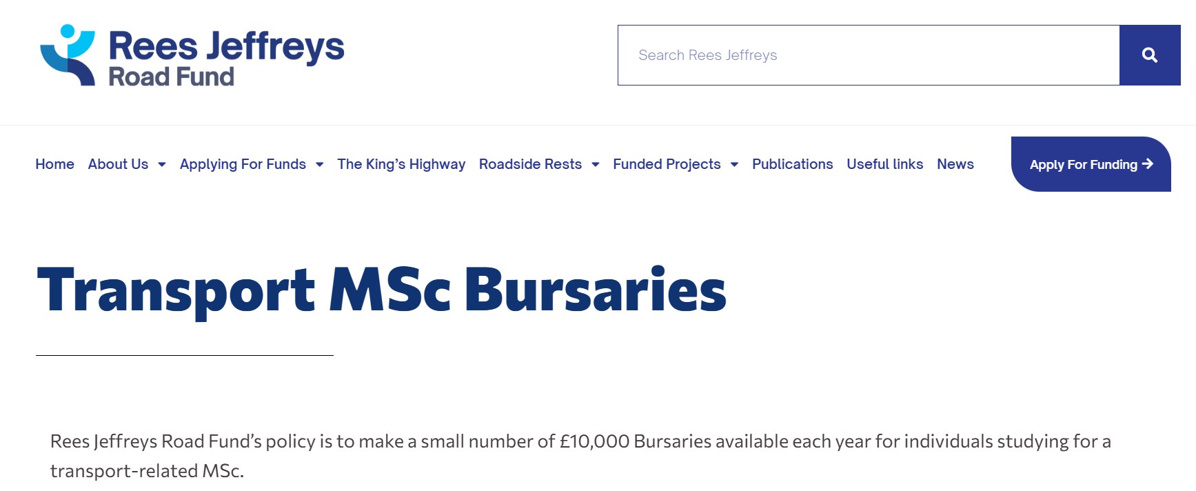 Rees Jeffreys Scholarship 2026 at the University of Westminster