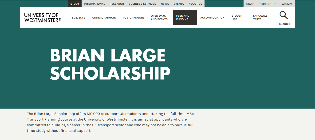 Brian Large Scholarship