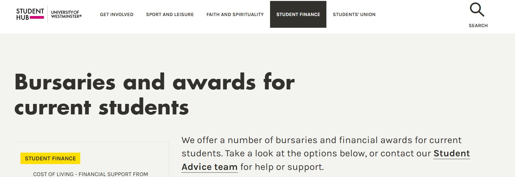 Support for Care Leavers at the University of Westminster